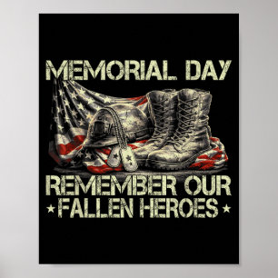 Memorial day remembering fallen heroes patriotic poster