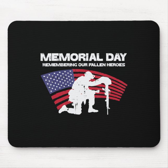 Memorial Day Remembering Our Fallen Heroes US Flag Mouse Pad (Front)
