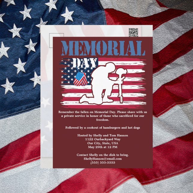 Memorial Day Remembrance of Fallen Flag Cookout Postcard (Creator Uploaded)