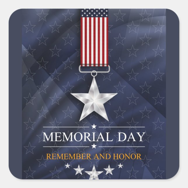 Memorial Day Square Sticker (Front)