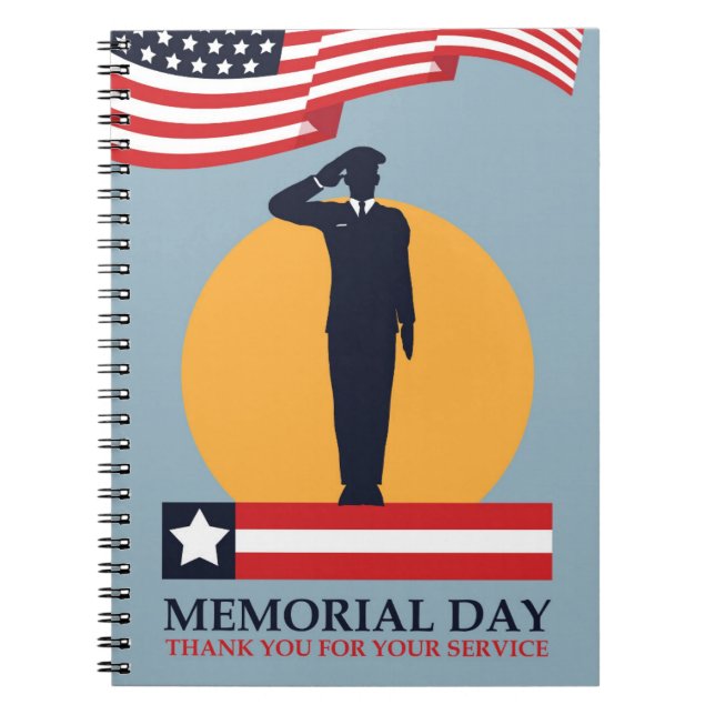 Memorial Day Thank  You for your Service Notebook (Front)