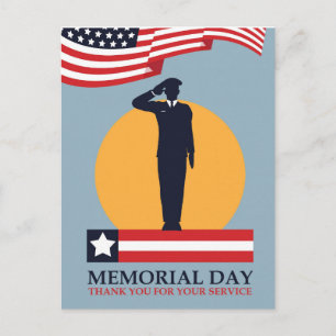 Memorial Day, Thank You for your Service Postcard