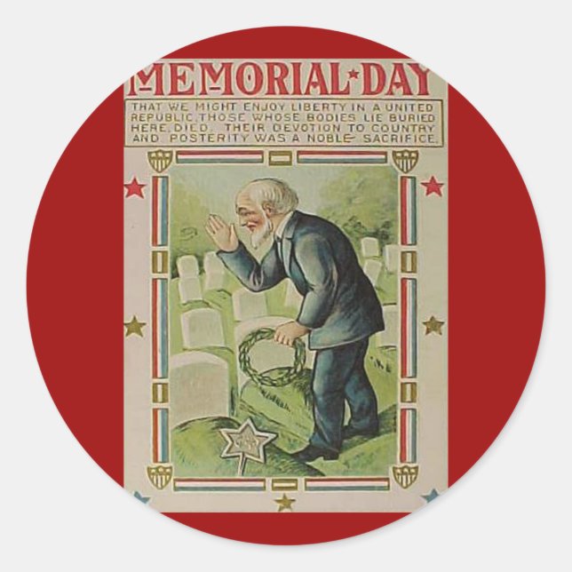 Memorial Day The Fallen Classic Round Sticker (Front)