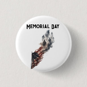 Memorial Day Tribute American Flag Design 3 Cm Round Badge