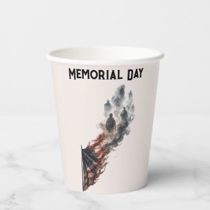 Memorial Day Tribute American Flag Design Paper Cups