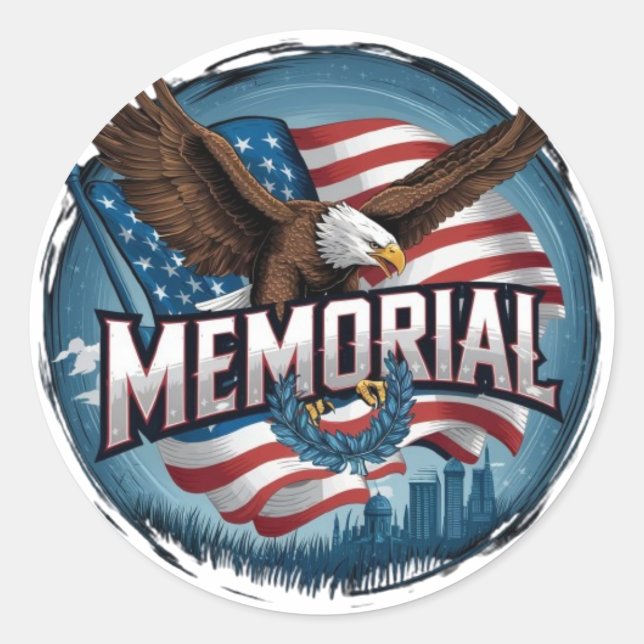 Memorial Day Tribute Honour & Remember Sticker (Front)