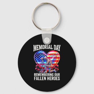 Memorial day usa flag fallen heroes honour the key ring