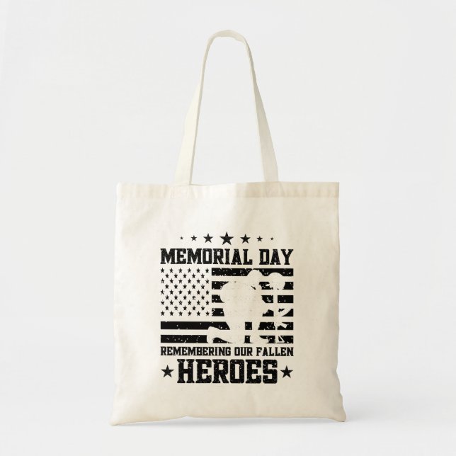 Memorial Day USA Flag Funny Party Veterans Day  Tote Bag (Front)