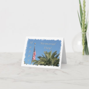 Memorial Day USA Flag Palm Note Card
