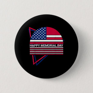 Memorial Day USA Flag Patriotic Happy Memorial Day 6 Cm Round Badge
