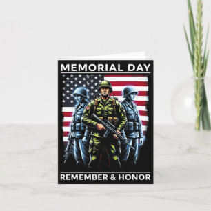 Memorial Day USA Flag Remember Honour Premium Card