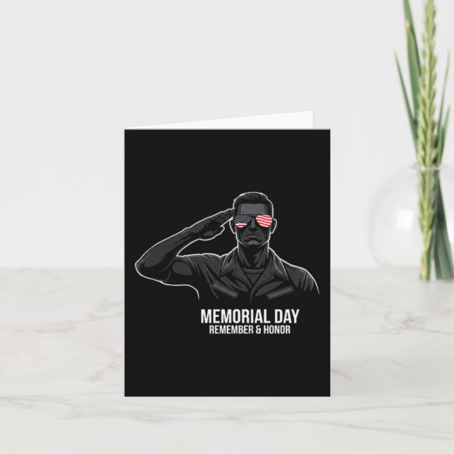 Memorial Day USA Flag Remember Honour Premium Card (Front)