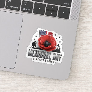 Memorial Day USA Flag Soldier Patriotic Sticker