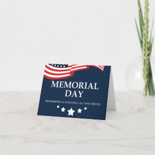 Memorial Day, USA Flag Thank You Card
