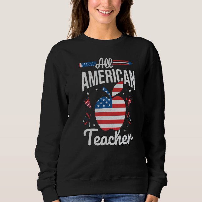 Memorial Day Veterans Day 4th Of July American Tea Sweatshirt (Front)