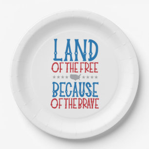 Memorial Day Veteran's Day Patriotic Paper Plate