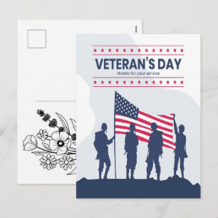 Memorial Day Veterans Tribute American Flag 2026 Holiday Postcard