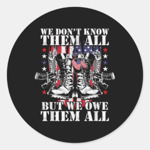 Memorial Day We Owe Them All Patriotic Veterans Us Classic Round Sticker