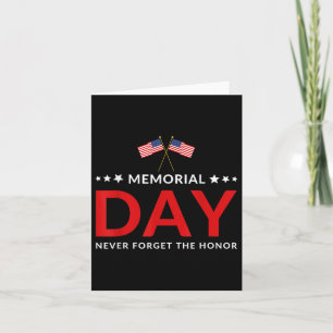 Memorial Day We Will Never Forget Veteran Lovers Card