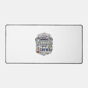 Memorial Day Weekend Crew Vintage Patriotic Shirt_ Desk Mat