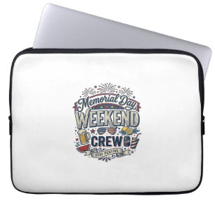 Memorial Day Weekend Crew Vintage Patriotic Shirt_ Laptop Sleeve
