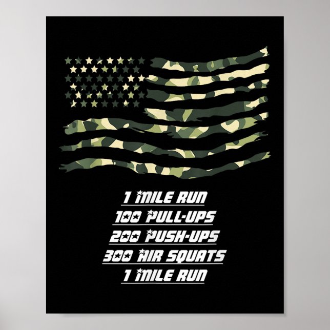 Memorial Day Workout Usa Flag Memorial Day  Poster (Front)