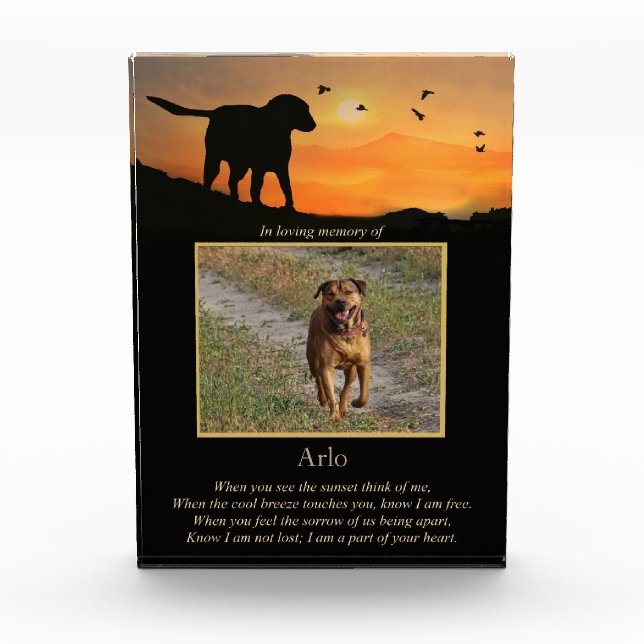 Memorial Dog with Spiritual Poem and Custom Photo (Front)