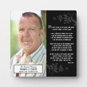 Memorial Don't Stand at My Grave and Weep Square Plaque