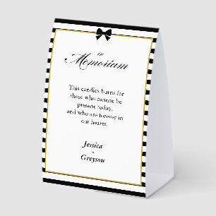 Memorial Elegant Black White Stripes Gold Wedding