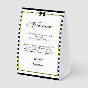 Memorial Elegant Black White Stripes Gold Wedding