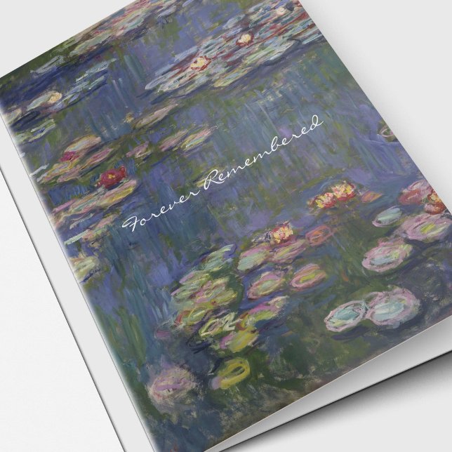 Memorial Elegant Water Lilies Funeral Sympathy Card (Elegant Water Lilies Memorial Sorry For Your Loss Sympathy Cards)