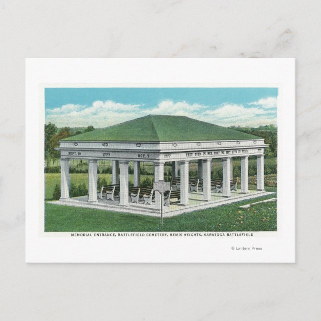 Memorial Entrance at Battlefield Cemetery View Postcard (Front)