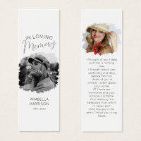 Memorial Etched Effect 2 Photo Bookmark