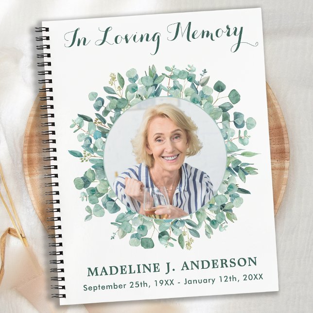 Memorial Eucalyptus Greenery Funeral Guest Book (Creator Uploaded)