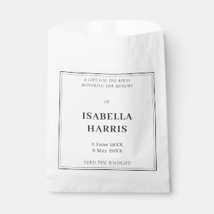 Memorial Feed the Birds Favour Design Bag