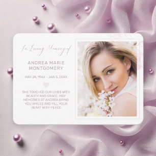 Memorial Floral Watercolor Blush Elegant Photo