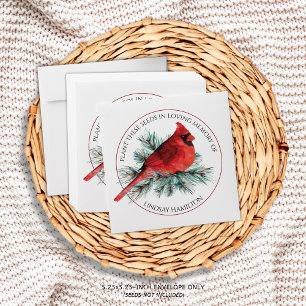 Memorial Flower Seeds Cardinal Pine Favor Envelope