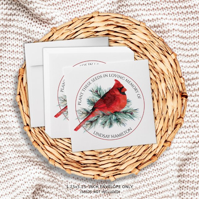 Memorial Flower Seeds Cardinal Pine Favour Envelope (Creator Uploaded)
