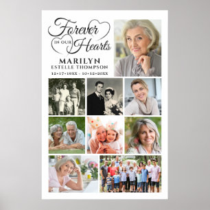 Memorial FOREVER IN OUR HEARTS 9 Photo Collage Poster