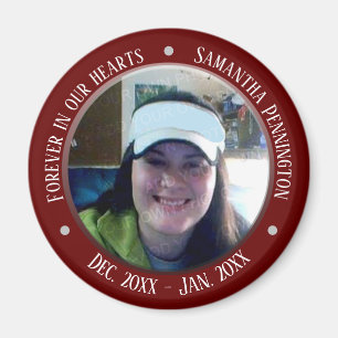 Memorial Forever in Our Hearts Photo Magnet