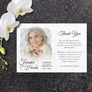 Memorial FOREVER IN OUR HEARTS Photo Thank You Card