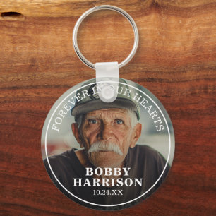 Memorial Forever in our Hearts   Remembrance Photo Key Ring
