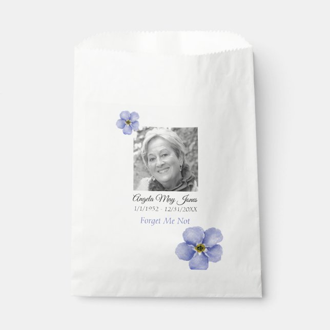 Memorial Forget Me Not Funeral Favour Bag (Front)
