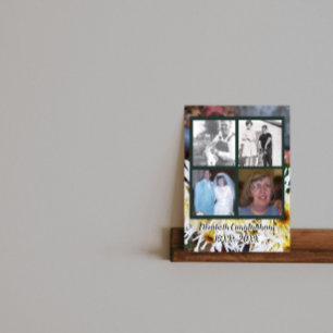 Memorial Four Photos White Spider Mums Photo Poster