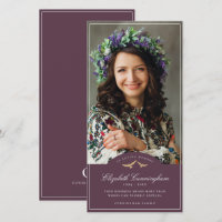 Memorial Funeral Birds Classic Monogram Photo