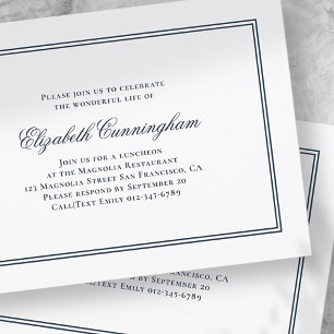 Memorial Funeral Classic and Simple Elegant Invitation