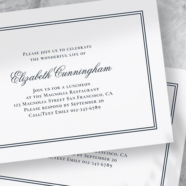 Memorial Funeral Classic and Simple Elegant Invitation (Creator Uploaded)