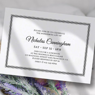 Memorial Funeral Classic Simple Elegant Invitation