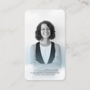 Memorial Funeral Clouds in Heaven Modern Photo Business Card