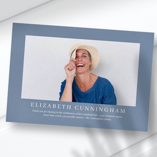 Memorial Funeral For Her | Elegant Modern Photo Thank You Card (Creator Uploaded)